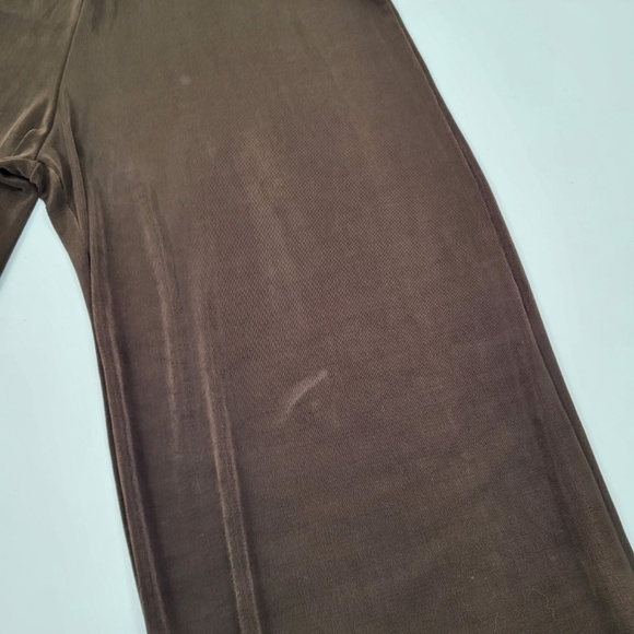 Vintage jumpsuit brown wide leg loose t-shirt bodycon fit flare scoop neckline - Picture 12 of 14